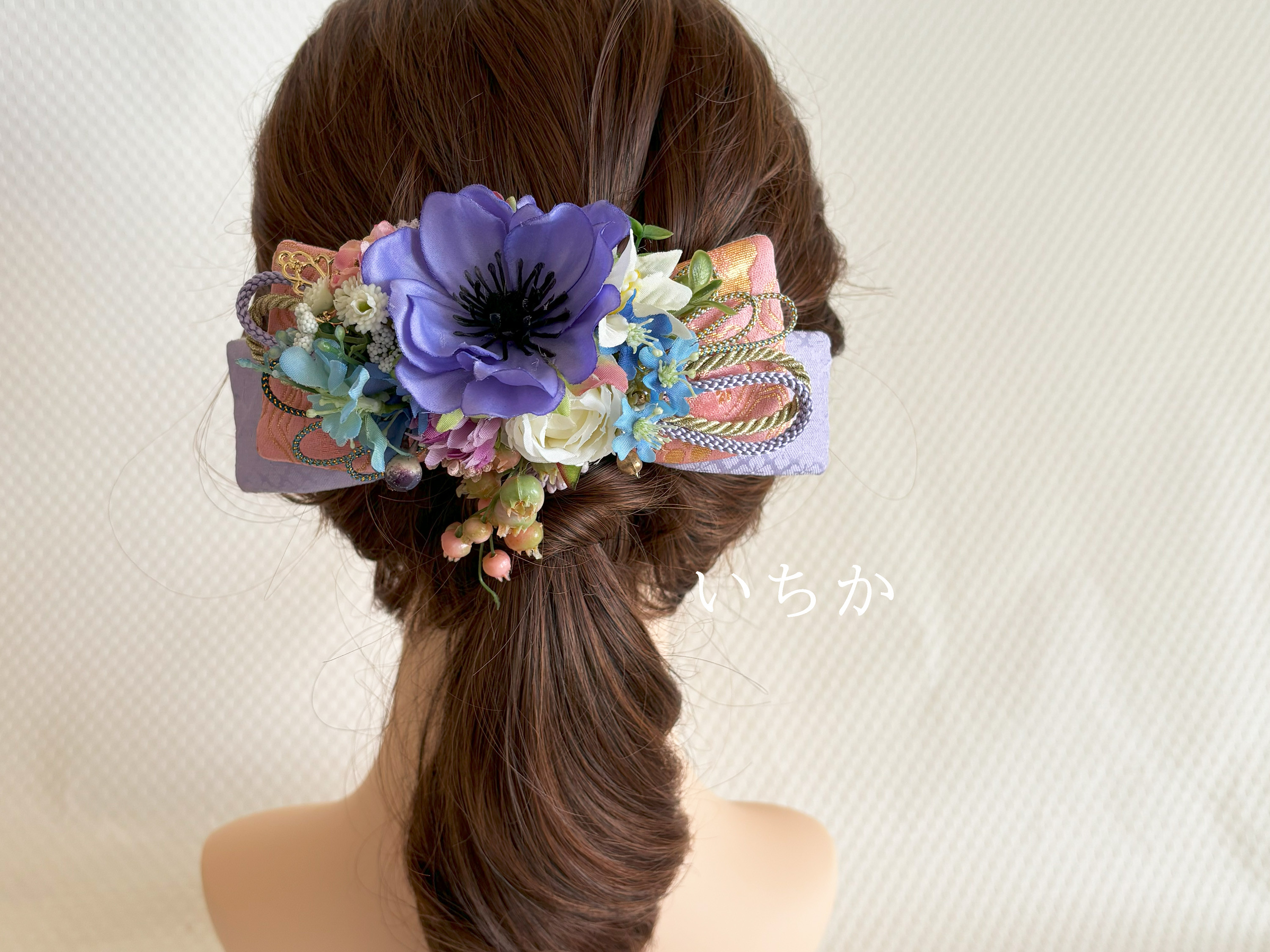 リボンヘッドドレス恋花（S009）和装髪飾り 成人式用髪飾り 成人式ヘア飾り 振袖用髪飾り 振袖 袴 打掛 卒業式