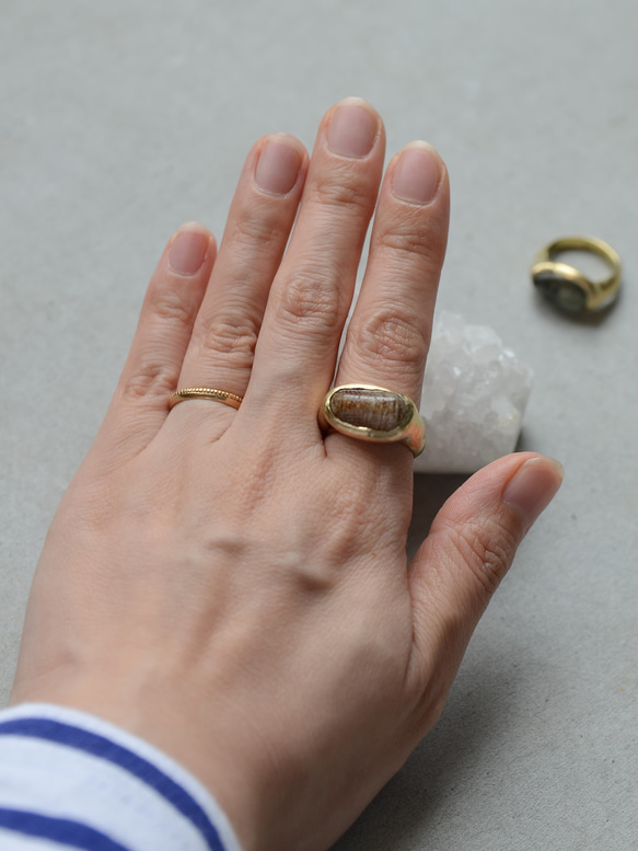potteri ring リング ふくりん留め 天然石 彫金 指輪・リング petit