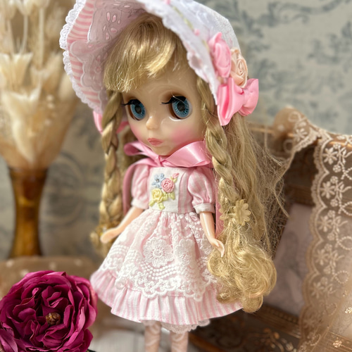 No.3 ネオブライスさん向け ロリータワンピース、ハーフボンネット