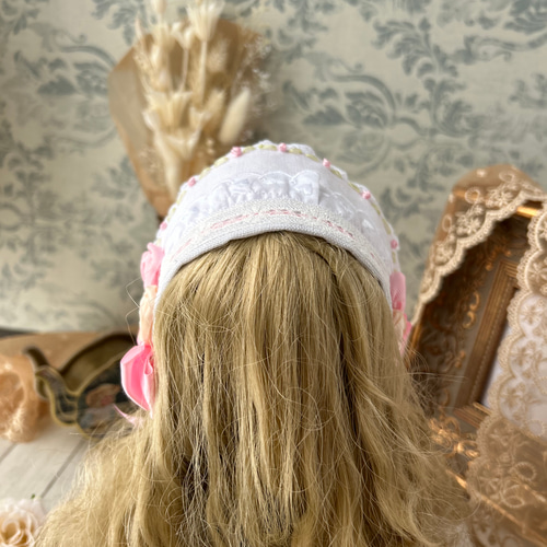 ♡BABY♡ピンク　コットンロリータワンピース No.3 ネオブライスさん向け ロリータワンピース、ハーフボンネット