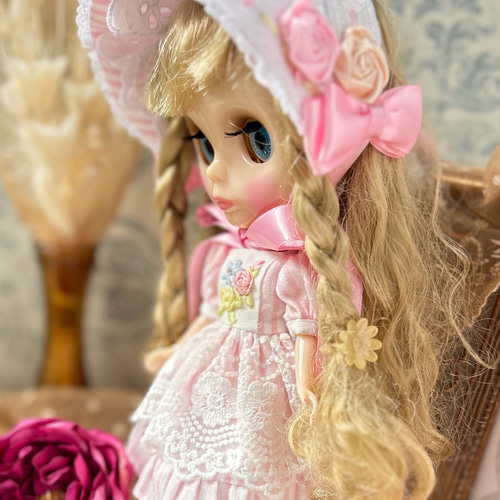 No.3 ネオブライスさん向け ロリータワンピース、ハーフボンネット