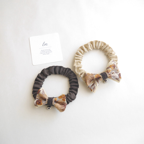 brown 】ペット用蝶ネクタイ シュシュ首輪 犬用蝶ネクタイ 犬 猫