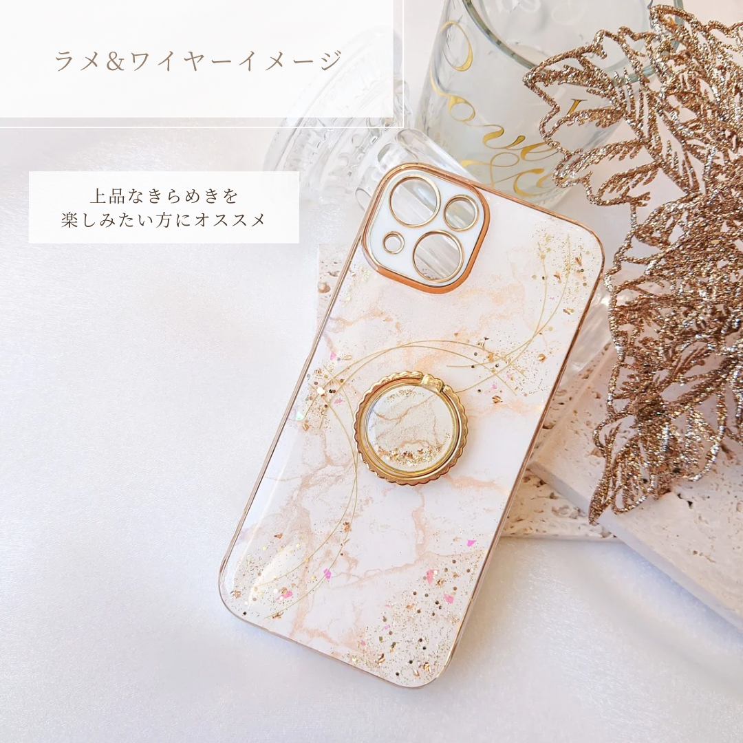 ピーチファズ　大理石風iPhoneケース　桃色　ピンクスマホケース　アルコールインクアート　フルーティピーチ