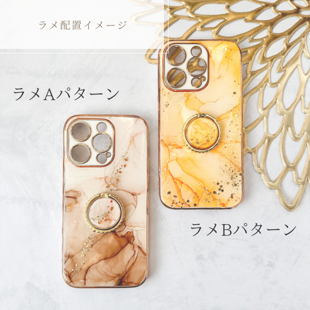 ピーチファズ　大理石風iPhoneケース　桃色　ピンクスマホケース　アルコールインクアート　フルーティピーチ
