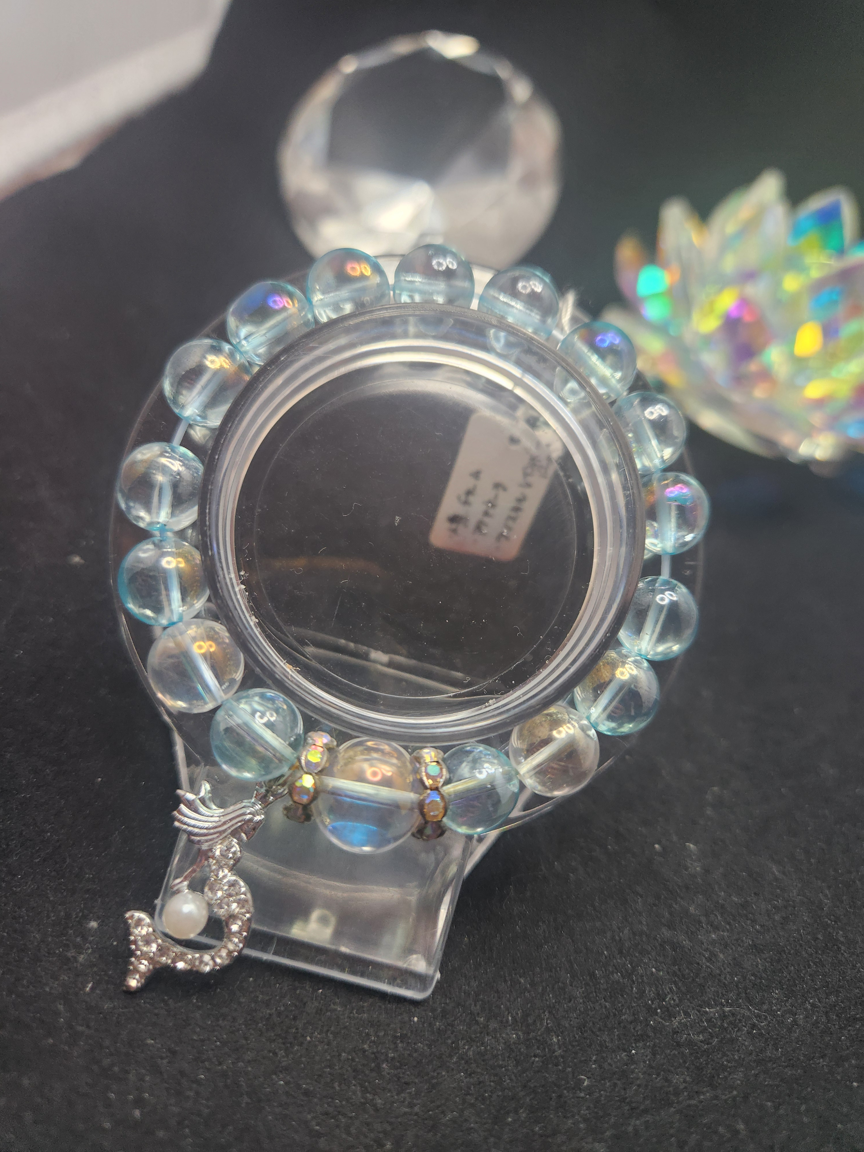 愛の泉天然石ブレスレット～マーメイドチャーム付き‍(アクアオーラ)