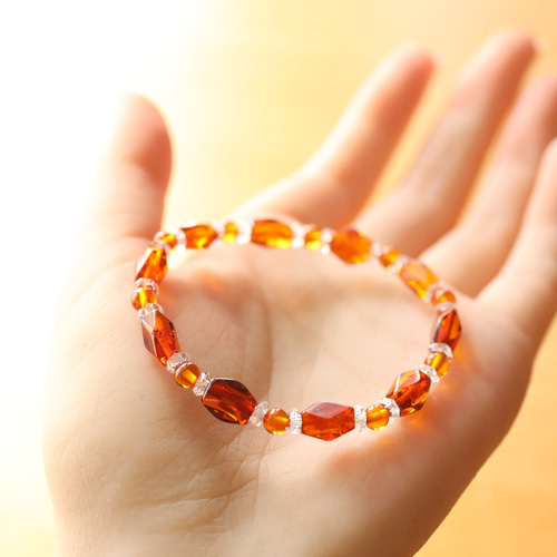 ☆スーパープレミアムブレス☆天然琥珀☆ブランデーアンバー（タンブル