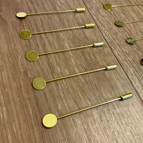 10個】ゴールド ハットピン ピンブローチ ラペルピン ブローチピン