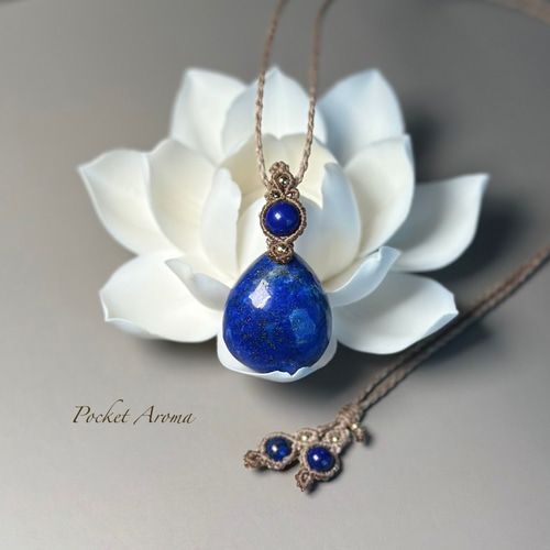 星蘭』ラピスラズリのマクラメペンダントネックレス ネックレス