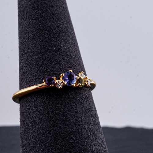 K18 天然ダイヤモンド マルチカラーリング G-004 指輪・リング Atelier