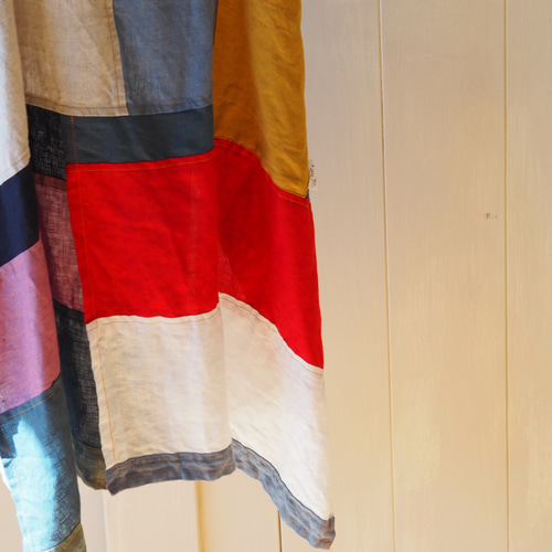 ヴィンテージ　Vintage カラフル　パッチワークエプロン　レア 70s パッチワークデザイン エプロンドレス – 古着屋Top of the