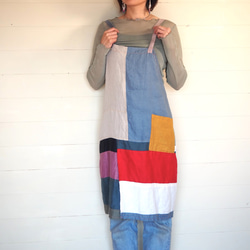 ヴィンテージ　Vintage カラフル　パッチワークエプロン　レア ヴィンテージ Vintage カラフル パッチワークエプロン レア