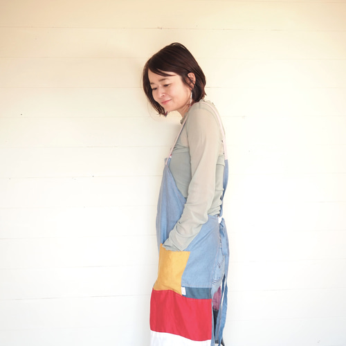 ヴィンテージ　Vintage カラフル　パッチワークエプロン　レア ヴィンテージ Vintage カラフル パッチワークエプロン レア