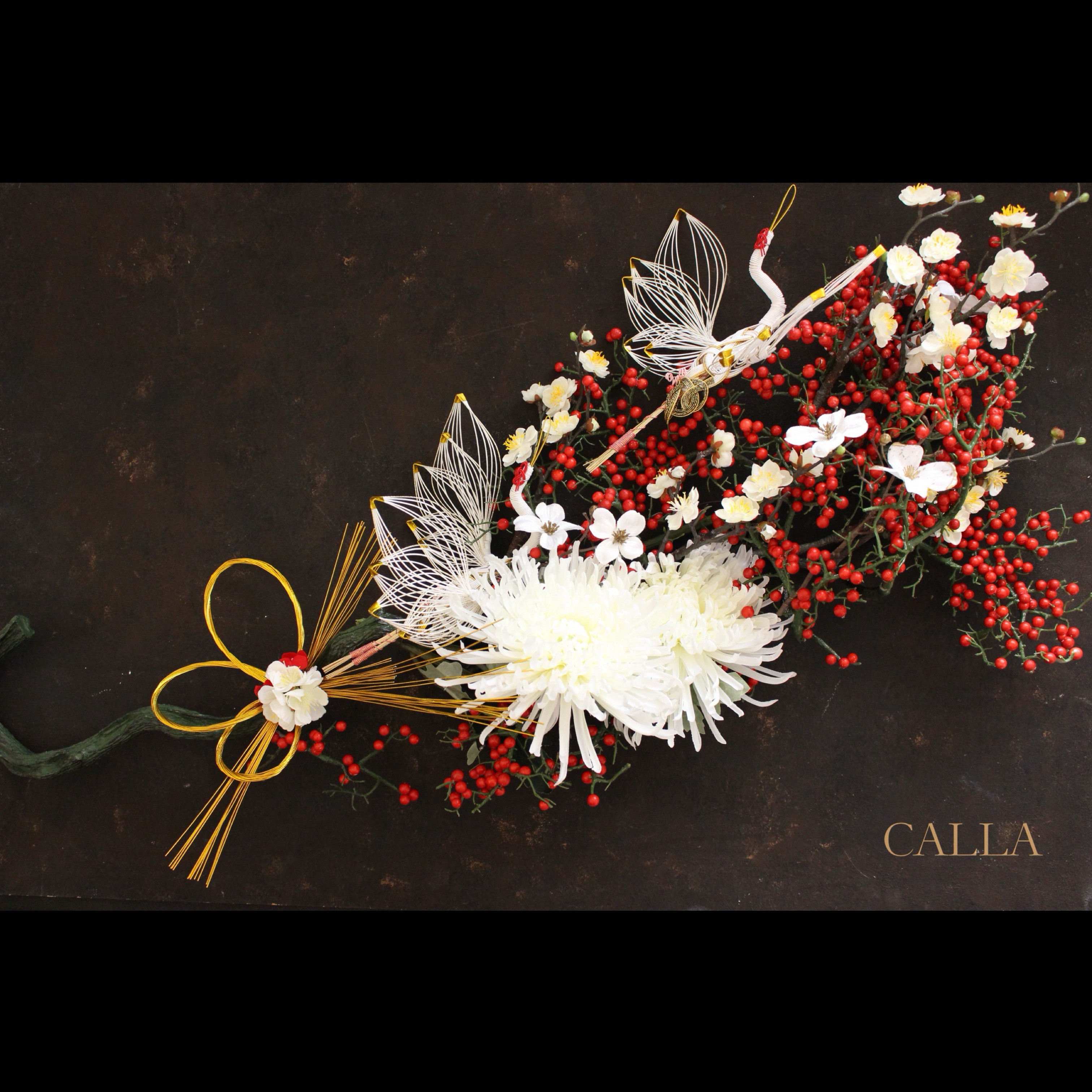 一点物《夫婦鶴》お正月飾り〜4Lsize〜