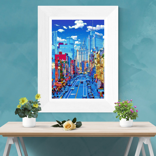 アートポスター】ニューヨーク イースト・ブロードウェイの街並み