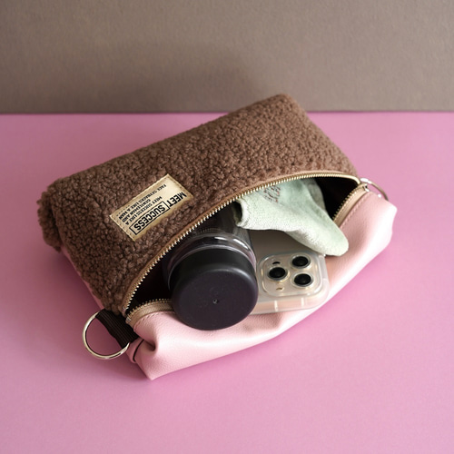 2月で今季販売終了！大人可愛いボアバッグ【くすみピンク/秋冬ミニ  