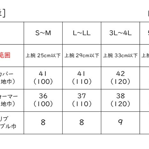 大人 型紙 レディース パターン 3L 4L 5L 6L ｜2way アームカバー