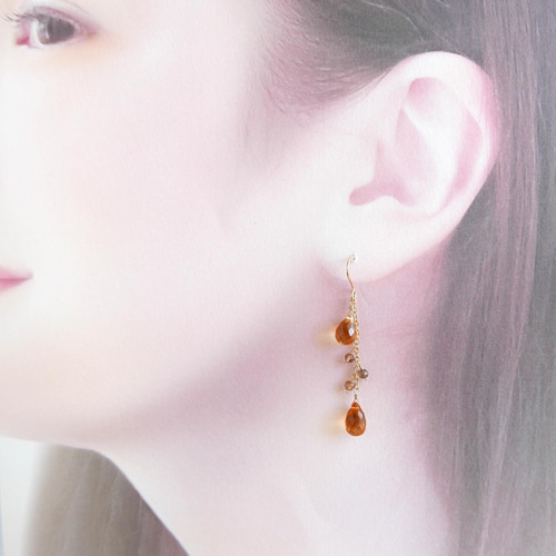 アンデシン✴︎14kgfピアス＆ペントップP279 専用】14kgf✴︎ブレスレット ピアス ペントップ アンデシン