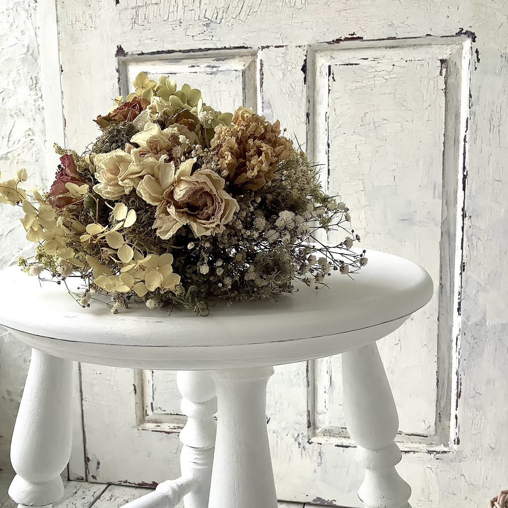 【受注制作】ハイスツール・スツール・フレンチカントリー・高さ55㎝・（キレイ目ホワイト・座面面取りタイプ）#11