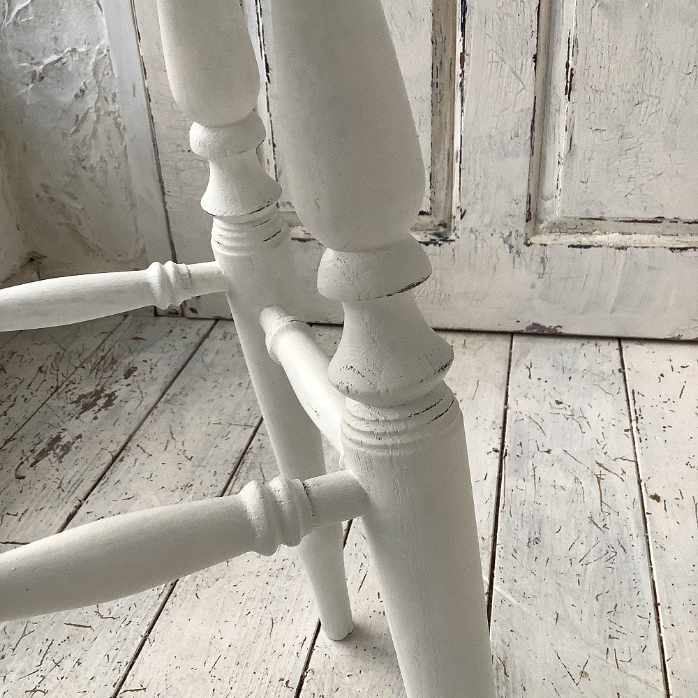 【受注制作】ハイスツール・スツール・フレンチカントリー・高さ55㎝・（キレイ目ホワイト・座面面取りタイプ）#11