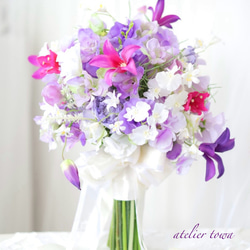 雪のブーケ　ブートニアセット　ウェディングブーケ 雪のブーケ ブートニアセット ウェディングブーケ ブーケ atelier towa