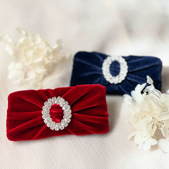 ハンドメイド バレッタ ボルドー ふさわしかっ