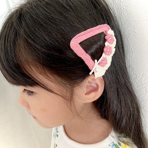 フリルパッチンピン＊冬素材＊ハンドメイド