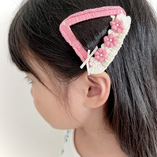 フリルパッチンピン＊冬素材＊ハンドメイド