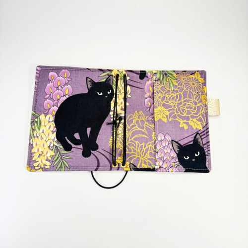 ハンドメイドA6トラベラーズノートカバー｜ゴールドフェイクレザー＆黒