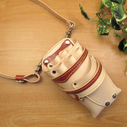 ネイビー＆ホワイト6丁革ベルト付本革シザーケースSCL-154/CNB