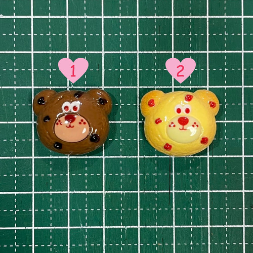 2個入り】デコパーツ☆くまさんクッキー [全2種] デコパーツ Honey 