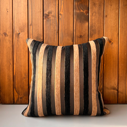 ブラウンレザー刺繍クッションカバー クッションカバー】【椅子生地使用】【日本製】レッドブラウン