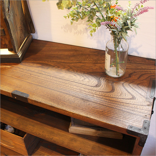 和ダンス ローチェスト アンティーク 無垢 ケヤキ 時代箪笥 リメイク品