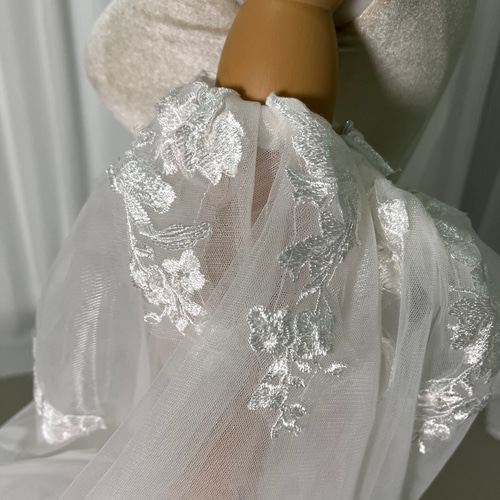 送料無料！パフスリーブ 取り外し袖 ストレッチ 可愛い ソフトチュール  