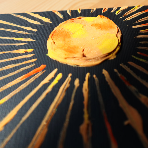 No.032 太陽のテクスチャーアート(陽) 絵画 Nakamurart 通販