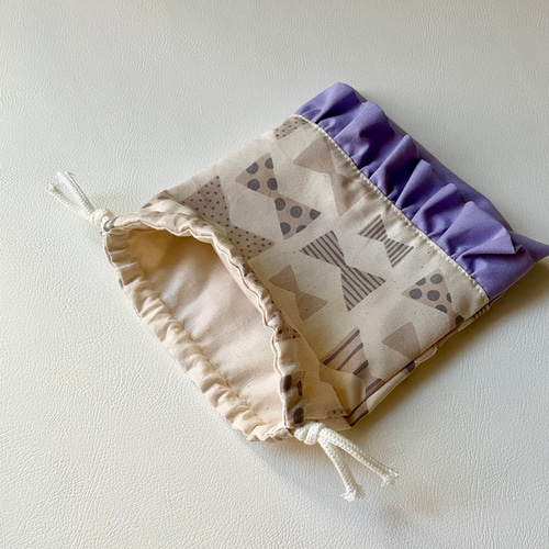 yu♡さま☆専用入園入学セット　フリルレッスンバッグ　チェック チェリーパープル デコレクションズチェリー刺繍フリル付きレッスンバック上履き