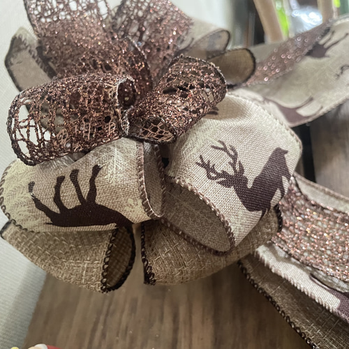 クリスマススワッグ クリスマスリース リボン ハンドメイド