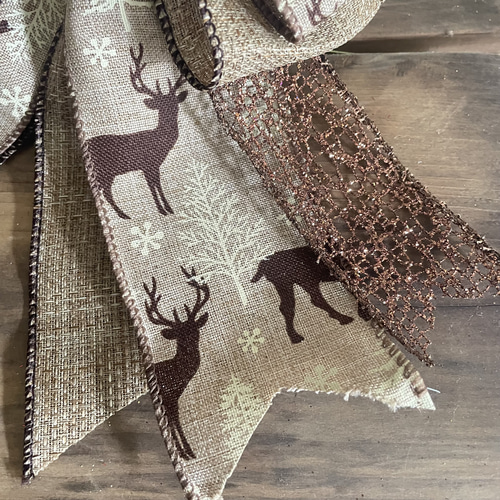 クリスマススワッグ クリスマスリース リボン ハンドメイド