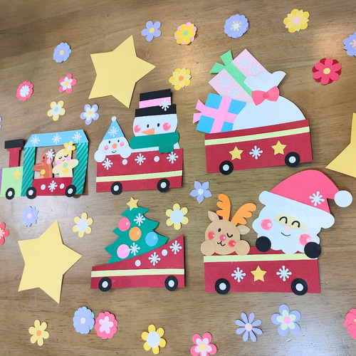 ラミネート可 クリスマス 列車 画用紙 壁面 アルバム 飾り