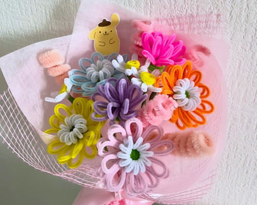 【専用】ぷっちん様 モールフラワーブーケ キャラクターピック入り モールフラワーブーケ アートフラワー