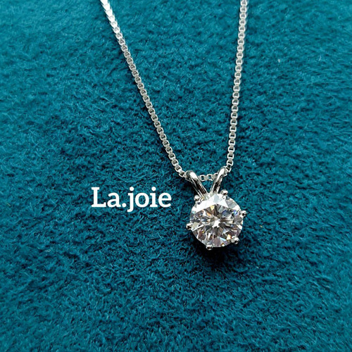 最高品質 Gold【3ct】 モアサナイト 人工ダイヤモンド ネックレス 最高品質 モアサナイト 人工ダイヤモンド 6爪 【3ct 】ネックレス