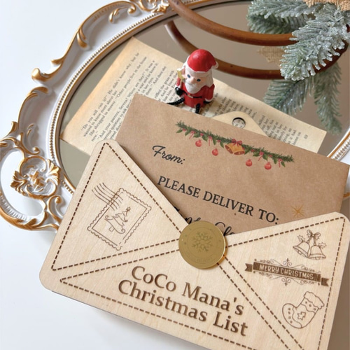 Letter to Santa Claus_クリスマス ｜オーナメント｜名入れ｜木製