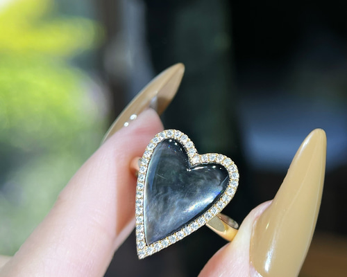 K18　ハート型　リング　ジュエリーマキ　指輪 ハート形 シェルリングk18 指輪・リング パール大好き(購入前に