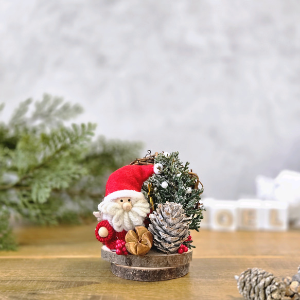 ⭐Happy Noel⭐毛糸のサンタのミニオブジェ[サンタ帽] アートフラワー