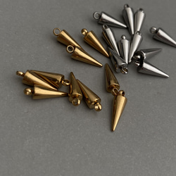 2pcs ] スパイク S 12mm コーン カン付 ステンレス パーツ チャーム