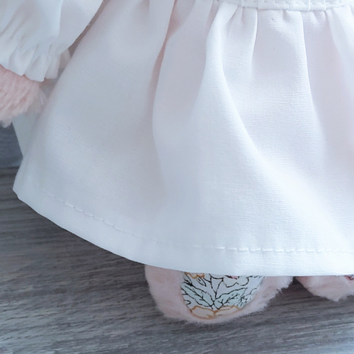 ◇ふんわりホワイトのシャツワンピース*白ぬいぐるみ服ジェリー