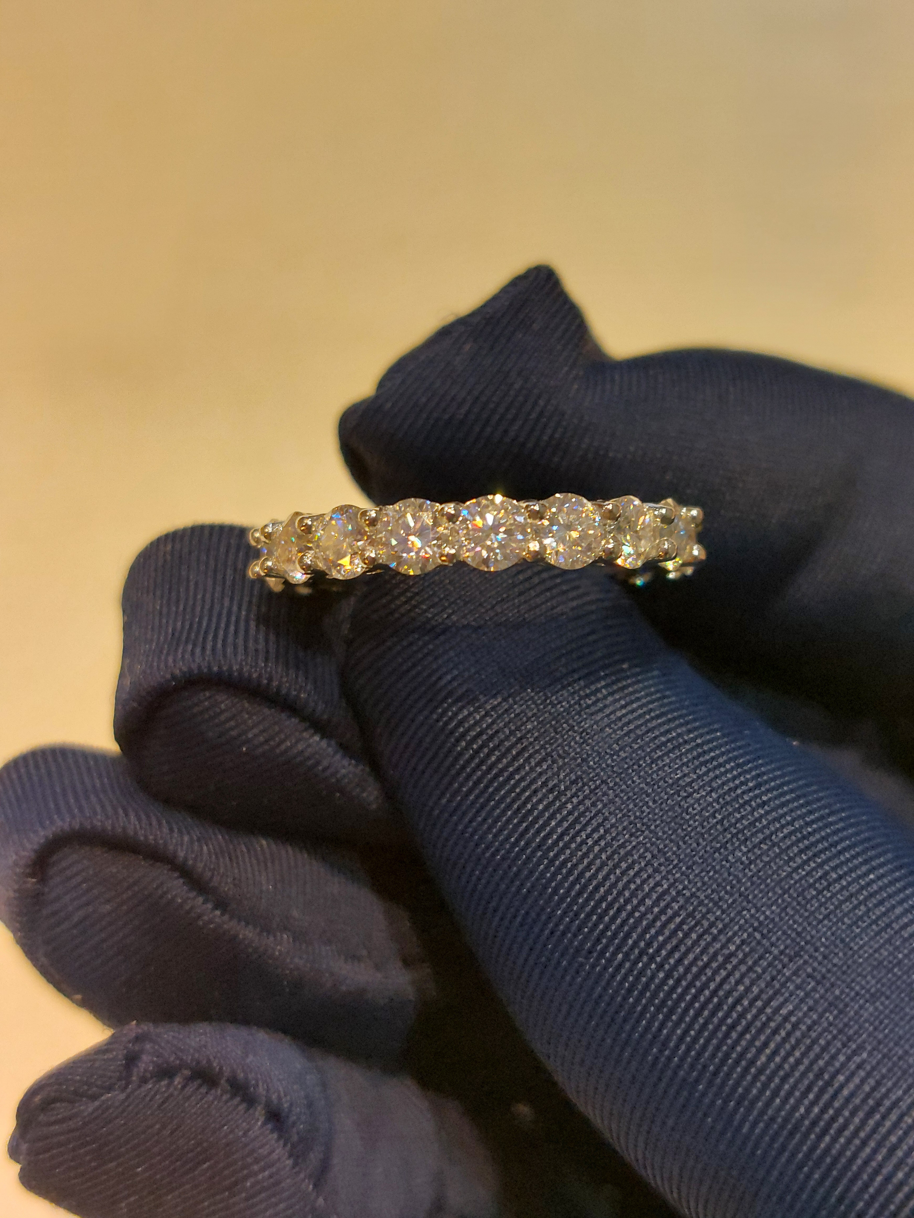 3mm モアッサナイト　フルエタニティリング　ディティールリング　ゴールド　k18ジュエリー