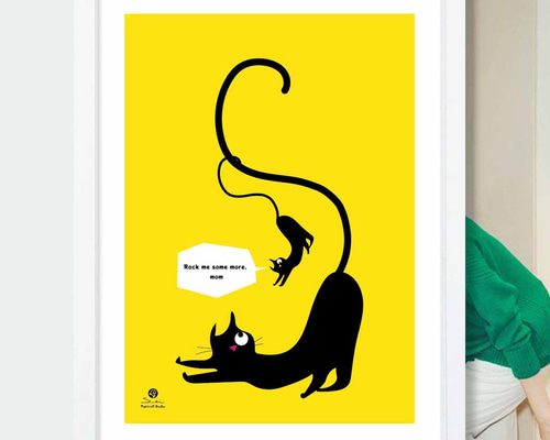 もっと遊んで〜 ネコ お気に入り8000件突破 イラスト ポスター A4〜A1