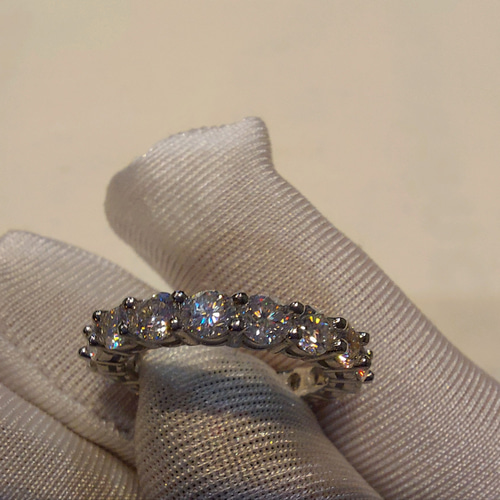 3.5mm モアッサナイト フルエタニティリング ディティールリング