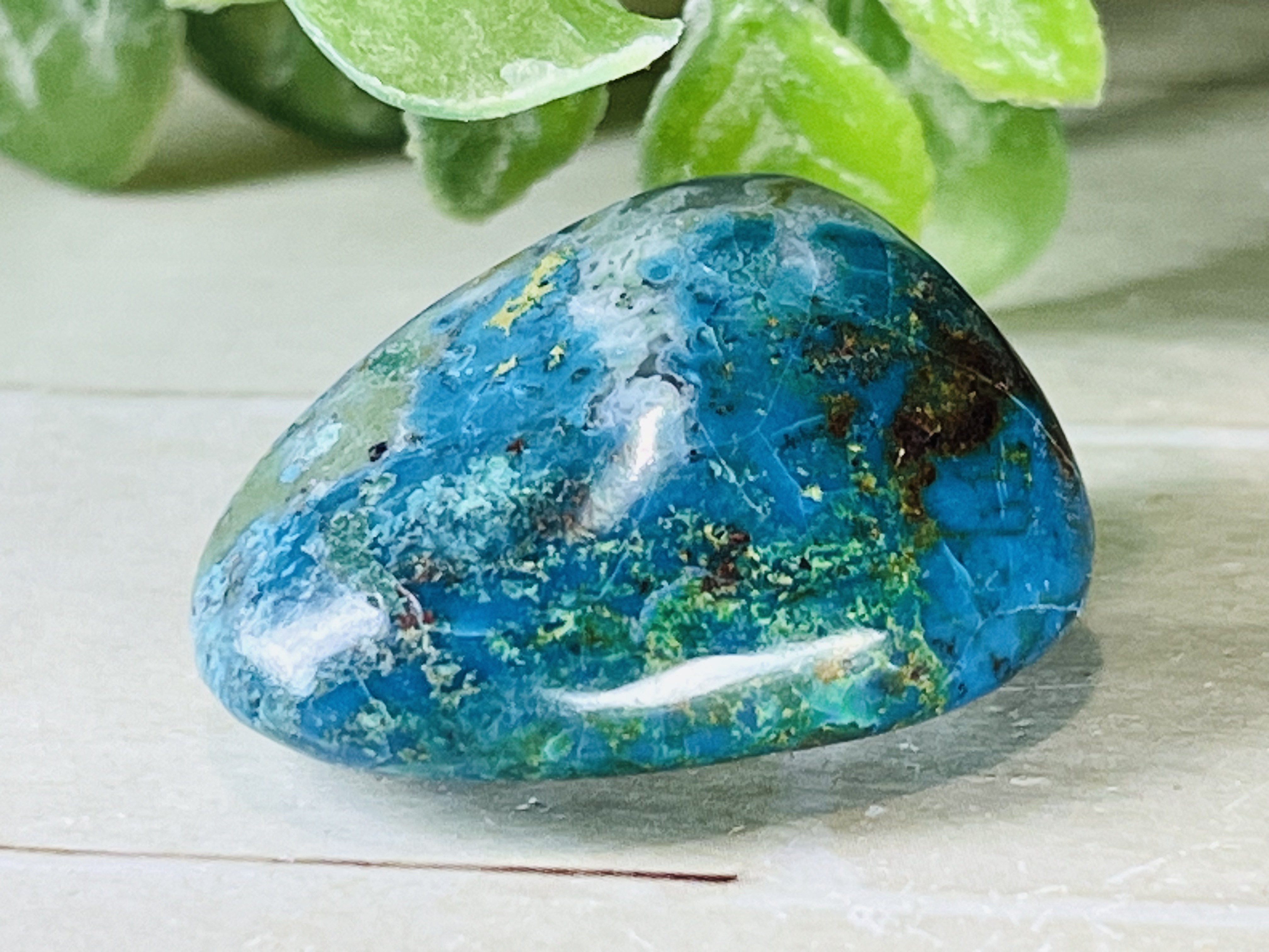 クリソコラ 天然石 珪孔雀石 原石 CHS108 仮晶ダイオプテーズ！ 284g