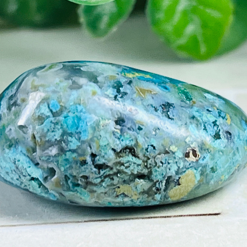 珪孔雀石（クリソコラ）×クリスタルクォーツ ダブレットストーンリング